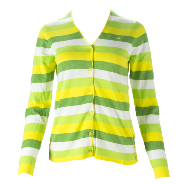 J. LINDEBERG Women's Lima Striped Fine Cardigan $175 NWT