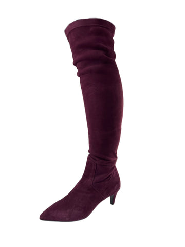 Marina Rinaldi Women's Vino Limone Kitten Heel Suede Knee Boots Size 10 NWB