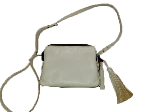 LOEFFLER RANDALL White Leather Triple Zipper Crossbosy Bag $395 NWT