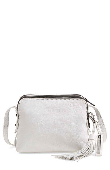 LOEFFLER RANDALL Thistle Pink Leather Triple Zipper Crossbosy Bag $395 NWT