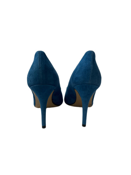 Marina Rinaldi Women's Blu America Lontra Pointed Toe Suede Pumps NWB