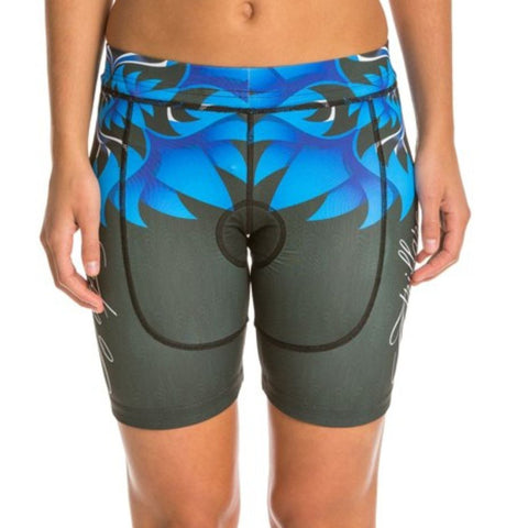 TRIFLARE Women's Black Lotus Tri Short #Tri1 Large NWT