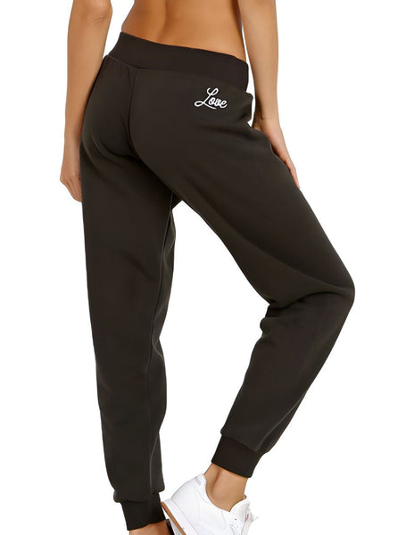 SPIRITUAL GANGSTER Women's Black Love Script Pant #FA70409002 Medium NWT
