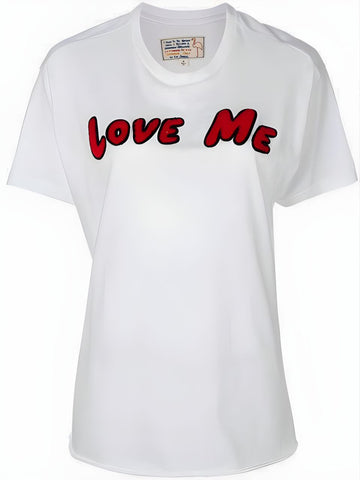 SANDRINE ROSE Women's White Love Me The Vintage T-Shirt #200301 NWT
