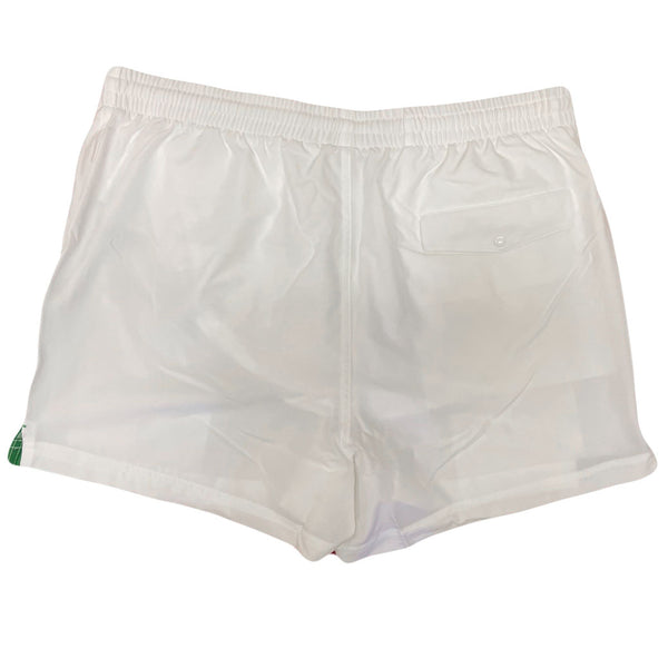 BOAST Men's White/Green Edge Panel 4" Match Shorts $90 NEW