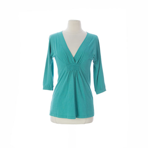 VELVET by Graham & Spencer Women's Emerald 3/4 Sleeve V-Neck Top S $114 NEW