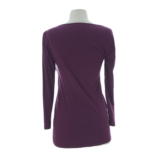 VELVET by Graham & Spencer Women's Plum Long Sleeve Tiered Detail Top S $88 NEW