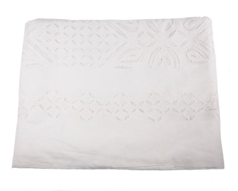 ROBERTA ROLLER RABBIT White Cotton Cut Out Bedcover in King $325 NEW