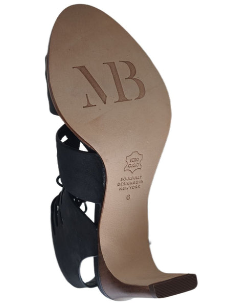 MATT BERNSON Women's Black Oiled Leather Miro Heel Pump #MB091 NWB