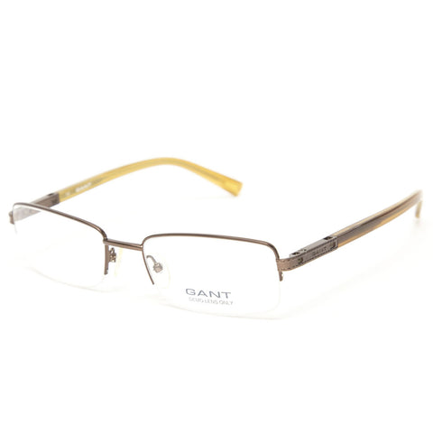 Gant Morris Semi-Rimless Metal Eyeglass Frames 56mm - Satin Brown NEW