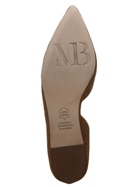 MATT BERNSON Women's Yellow Camel Crushed Velvet Mott Flats #MB113-16 6.5 NWB