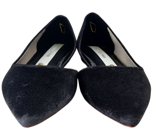 MATT BERNSON Women's Grey Slate Crushed Velvet Mott Flats #MB113-16 5 NWB