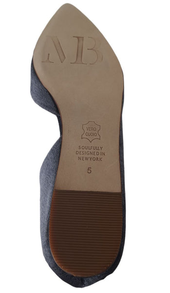 MATT BERNSON Women's Grey Slate Crushed Velvet Mott Flats #MB113-16 5 NWB