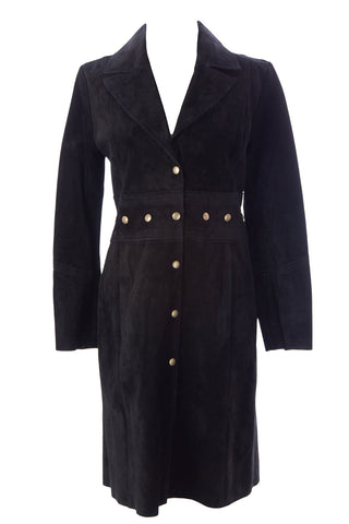LUCIANO ABITBOUL Women's Maggie Black Long Suede Blazer Style Jacket $649 NEW