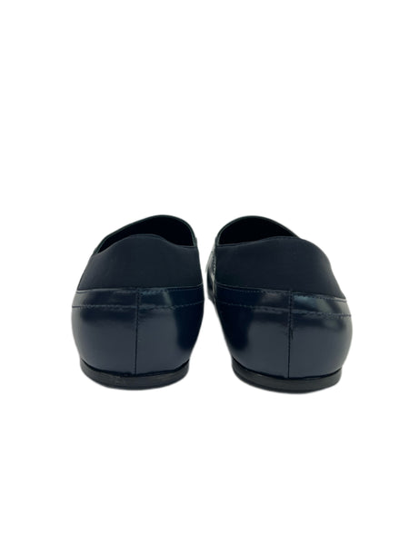 Max Mara Women's Black Magnete Leather Pointed Toe Flats Size 7 NWB