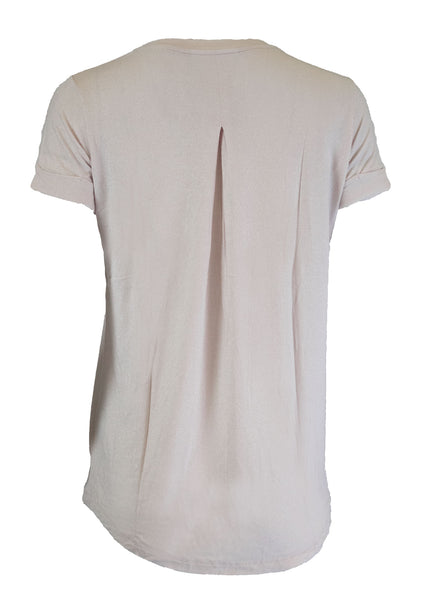 Majestic Filatures Women's Extra Fine Metallic Swing Crew Tee, Metallic Pink, 1