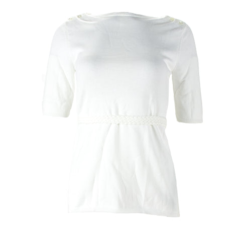 J. LINDEBERG Women's White Margie Cotton Sweater $150 NWT