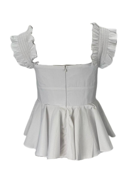 StyleKeepers Women's White Neiman Marcus Sleeveless Peplum Top NWT