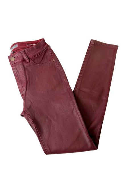 DL1961 Women's Merlot Florence Ankle Mid Rise Instasculpt Skinny Jeans Size 26