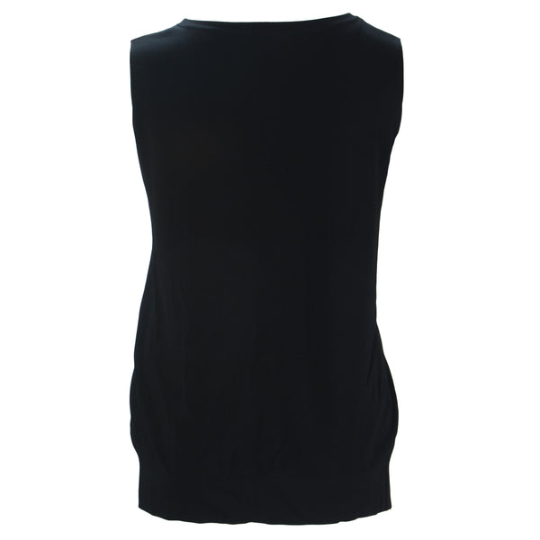 MARINA RINALDI Women's Black Mimo Front Cropped Sweater $395 NWT