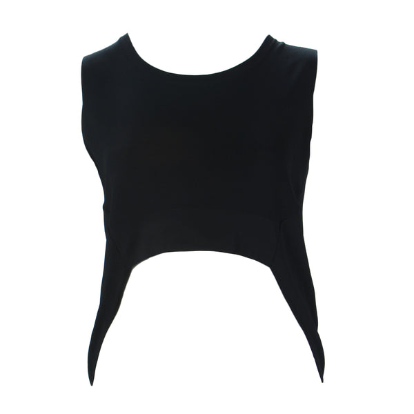 MARINA RINALDI Women's Black Mimo Front Cropped Sweater $395 NWT