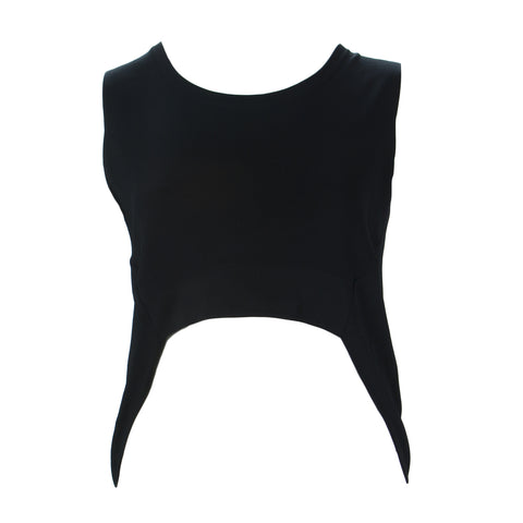 MARINA RINALDI Women's Black Mimo Front Cropped Sweater $395 NWT