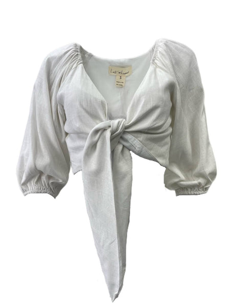 LOST IN LUNAR Women's White Miray Crop Top Size S NWT