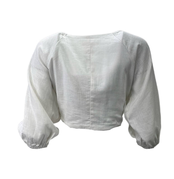 LOST IN LUNAR Women's White Miray Crop Top Size S NWT