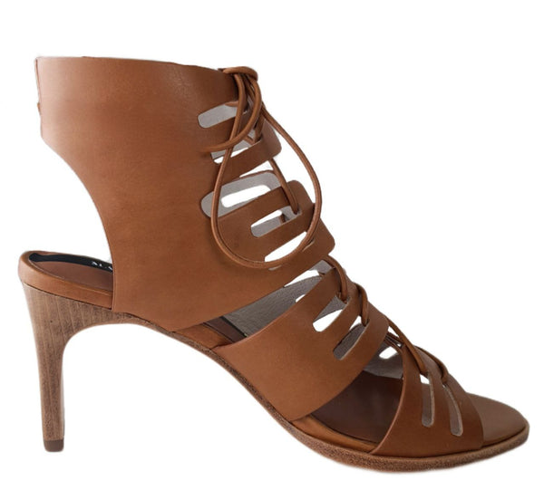 MATT BERNSON Women's Brown Cognac Leather Miro Heel Pump #MB091 NWB