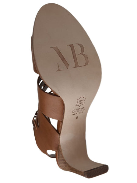 MATT BERNSON Women's Brown Cognac Leather Miro Heel Pump #MB091 NWB