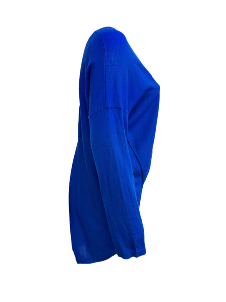 Marina Rinaldi Women's Blue Moda Virgin Wool Knitted Cardigan Size XL NWT