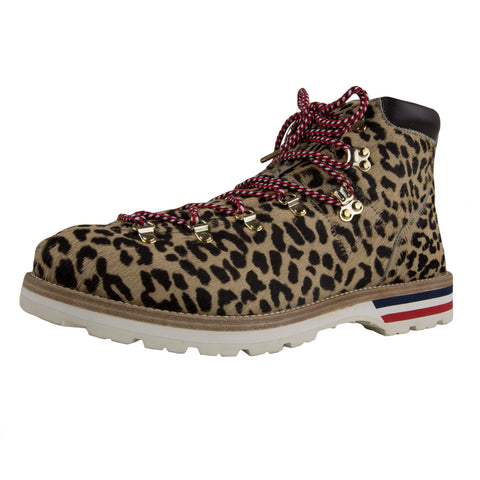 MONCLER X KITH Men's Pony Hair Peak Hiking Boots, Leopard Print, US 11