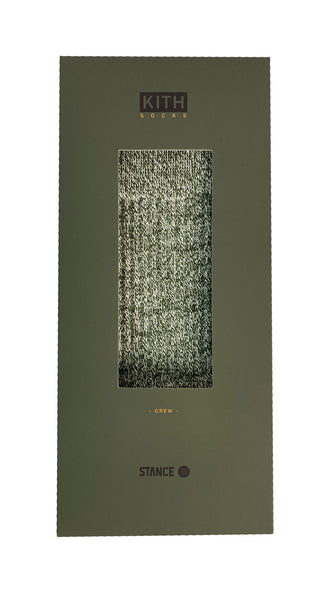 KITH X STANCE Men's Olive Mossad Legends Day Classic Crew Socks Size Large NEW