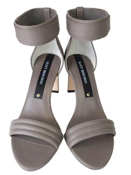MATT BERNSON Women's Grey Ash Leather Meredian II Sandal #MB162 NWB