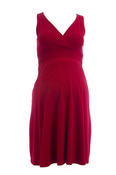 OLIAN Maternity Women's Front Pockets Surplice Neck Ponte Dress $140 NWT