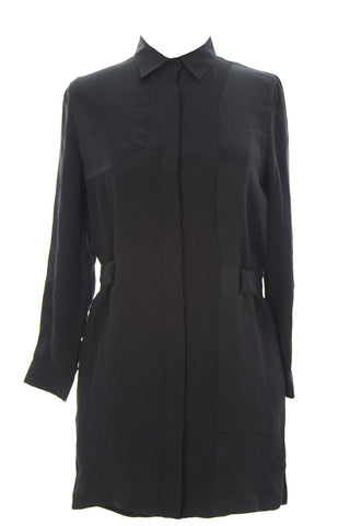 SURFACE TO AIR Women's Black Nadir Button-up Long Sleeve Dress $449 NEW