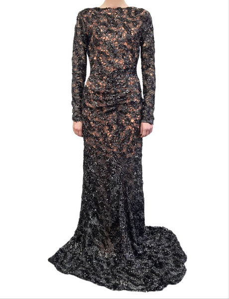 X BY NBD Women's Black Embroidered Maxi Sparkle Dress #XNBD X-Small NWT