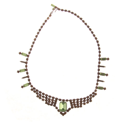 Joomi Lim Orange/Green Crystal Necklace $376 NEW