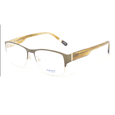 Gant Nicholas Semi-Rimless Oblong Eyeglass Frames 54mm - Satin Olive NEW