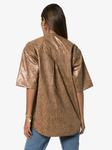 NANUSHKA Women's Seymour Oversized Snake Print Shirt Size XS $450 NWT