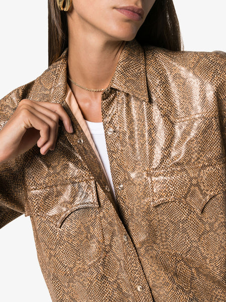 NANUSHKA Women's Seymour Oversized Snake Print Shirt Size XS $450 NWT