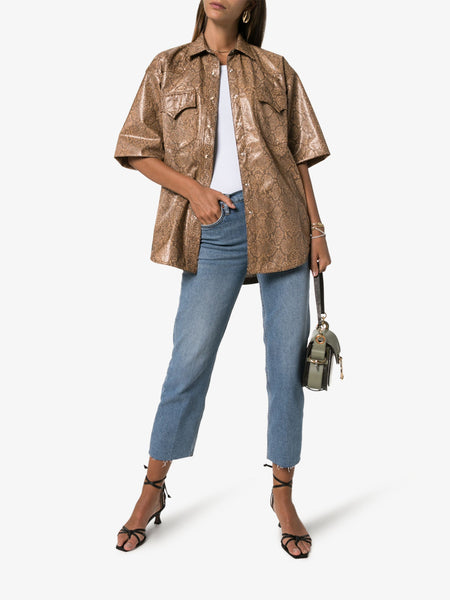 NANUSHKA Women's Seymour Oversized Snake Print Shirt Size XS $450 NWT