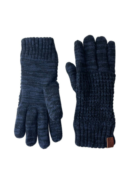 Bickley + Mitchell Men's Navy Twist Basic Knitted Gloves One Size NWT