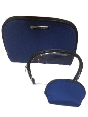 AIMEE KESTENBERG Women's Blue Chelsea Set Of 3 Cosmetic Bag #T00105 OS NWT