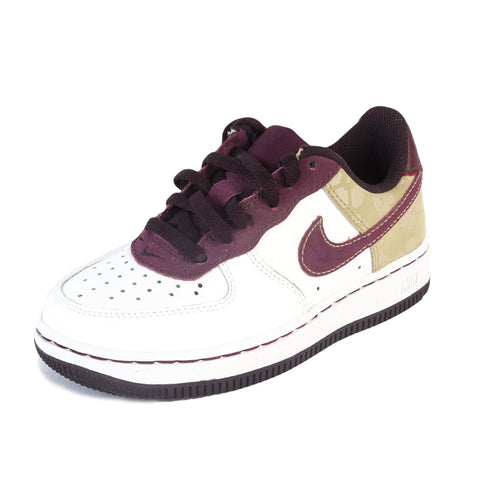 NIKE Little Kids White/Burgundy Force 1 Sneakers 314220 $53 NWOB