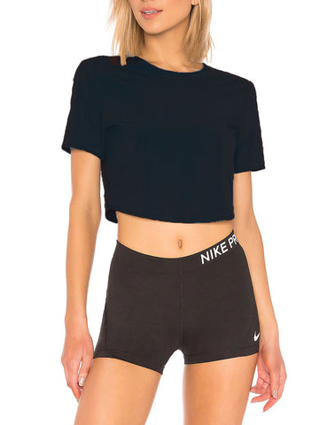 Nike Lab Women's Black Perforated NRG NWCC Crop Workout Tee Size XS $55 NWT