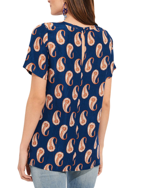 ROBERTA ROLLER RABBIT Women's Blue Nila Beatrix Top $165 NEW