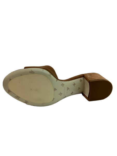 Max Mara Women's Nudo Ampex Suede Block Heel Slide Sandals Size 7 NWB