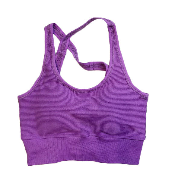 NUX Women's Purple Shapeshifter Ribbed Yoga Sports Bra PC4568 $73 NWT