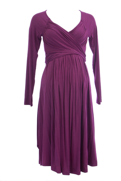 OLIAN Maternity Women's Wrap Around Sash V-Neck Dress $150 NWT